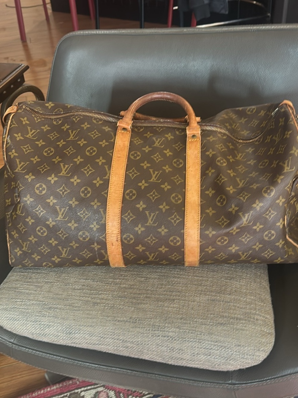 Louis Vuitton Monogram Canvas Duffle Bag in Brown and Tan